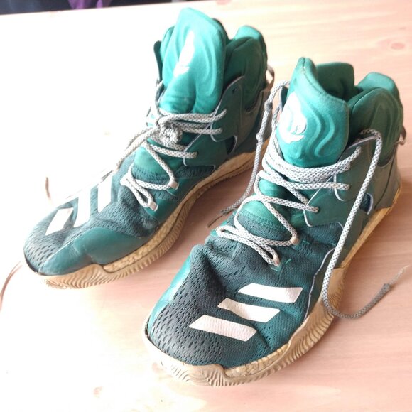 Adidas D Rose 7 Boost Derrick Rose NBA Green White Men's Size 15 - Picture 1 of 7